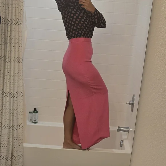 Pink Maxi Pencil Skirt - Picture 2 of 10